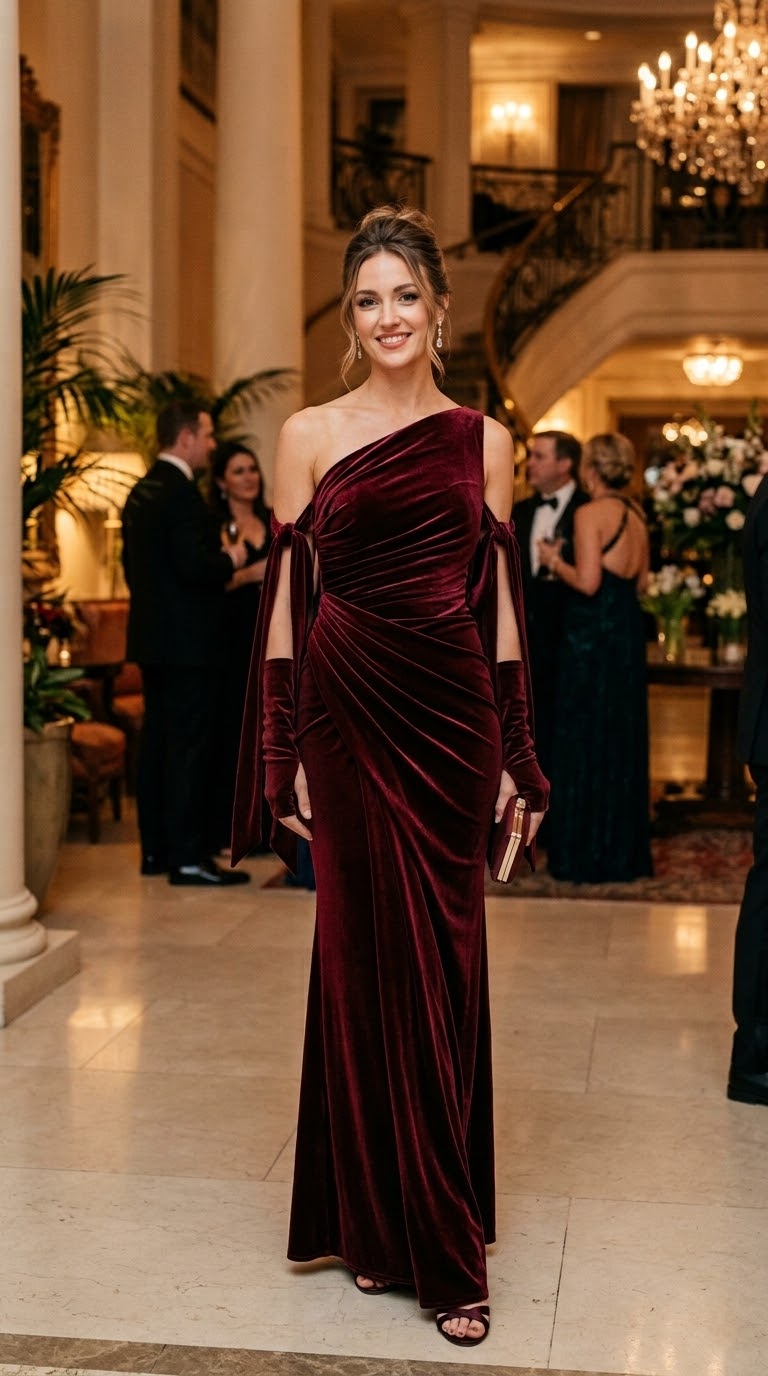 Velvet Evening Dress מק"ט 10590312